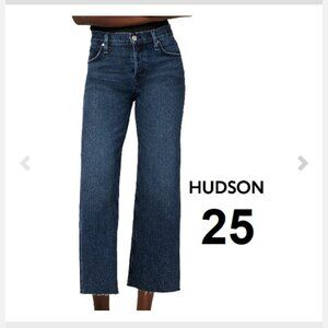 Women's Hudson Rosie High-Rise Wide Leg Crop Lakeside Blue Denim Jeans Size 25